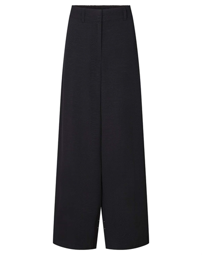 Rabens Saloner - Dalvina Grossgrain Wide Leg Bukser - Black